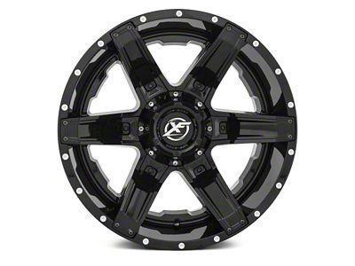 XF Offroad XF-214 Gloss Black with Gloss Black Inserts 6-Lug Wheel; 22x12; -44mm Offset (07-14 Tahoe)
