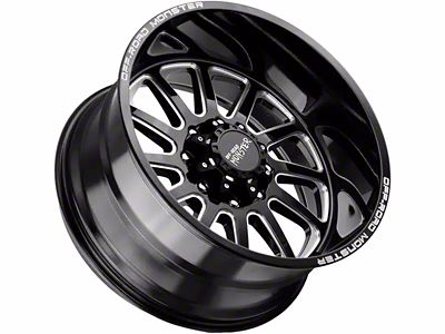 Off-Road Monster M17 Gloss Black Milled 6-Lug Wheel; 17x9; 0mm Offset (2024 Ranger)