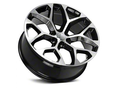 Strada OE Replica Snowflake Gloss Black Machined 6-Lug Wheel; 24x10; 31mm Offset (21-24 Yukon)