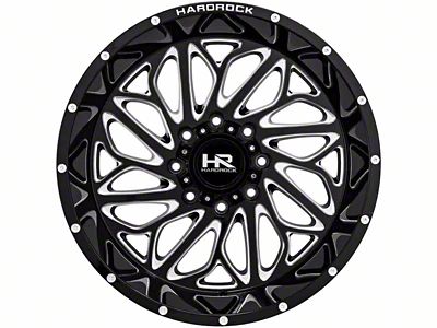 Hardrock Offroad BlackTop Xposed Gloss Black Milled 6-Lug Wheel; 20x10; -19mm Offset (19-23 Ranger)