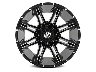 XF Offroad XF-220 Gloss Black Milled and Milled Dots 6-Lug Wheel; 18x9; 12mm Offset (07-14 Yukon)