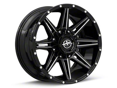 XF Offroad XF-220 Gloss Black Milled 6-Lug Wheel; 17x9; 12mm Offset (15-20 Tahoe)