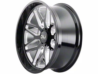 Cali Off-Road Invader Gloss Black Milled 6-Lug Wheel; 20x12; -51mm Offset (07-13 Silverado 1500)