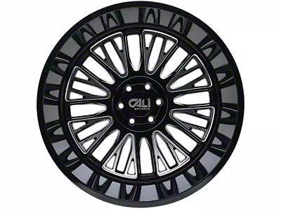 Cali Off-Road Vertex Gloss Black Milled 6-Lug Wheel; 20x10; -25mm Offset (2024 Ranger)