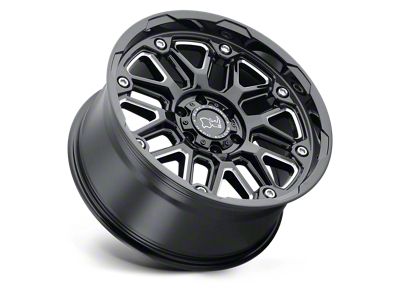 Black Rhino Hollister Gloss Black with Milled Spokes 6-Lug Wheel; 17x9.5; 12mm Offset (15-22 Canyon)