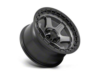 Fuel Wheels Block Matte Gunmetal with Black Ring 6-Lug Wheel; 18x9; 20mm Offset (15-22 Colorado)