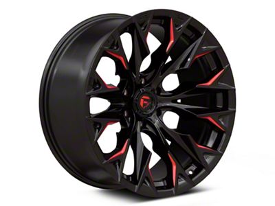 Fuel Wheels Flame Gloss Black Milled with Candy Red 6-Lug Wheel; 22x10; -18mm Offset (23-24 Colorado)