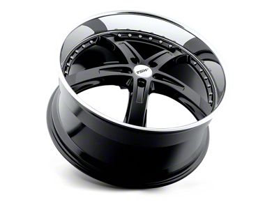 TSW Jarama Gloss Black with Mirror Cut Lip 5-Lug Wheel; 18x9.5; 20mm Offset (87-90 Dakota)