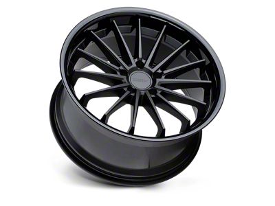 TSW Marina Matte Black with Gloss Black Lip 5-Lug Wheel; 18x9.5; 20mm Offset (87-90 Dakota)