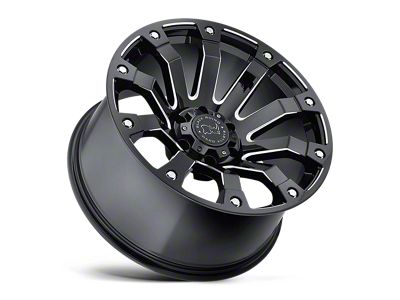 Black Rhino Selkirk Gloss Black Milled 5-Lug Wheel; 20x10; -12mm Offset (02-08 RAM 1500, Excluding Mega Cab)