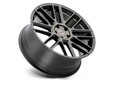 TSW Mosport Matte Black with Machine Face and Dark Tint 5-Lug Wheel; 22x9; 20mm Offset (87-90 Dakota)