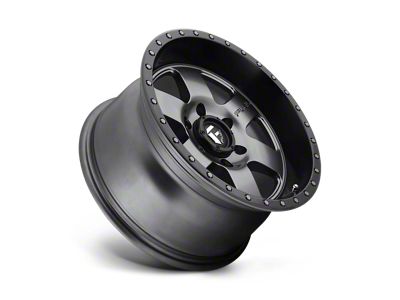Fuel Wheels Podium Matte Gunmetal with Black Bead Ring 5-Lug Wheel; 18x9; 20mm Offset (02-08 RAM 1500, Excluding Mega Cab)