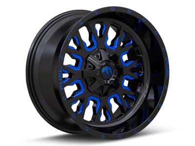 Fuel Wheels Stroke Gloss Black with Blue Tinted Clear 5-Lug Wheel; 20x10; -18mm Offset (87-90 Dakota)