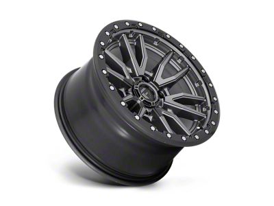 Fuel Wheels Rebel Matte Gunmetal with Black Bead Ring 5-Lug Wheel; 18x9; -12mm Offset (02-08 RAM 1500, Excluding Mega Cab)