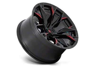 Fuel Wheels Flame Gloss Black Milled with Candy Red 5-Lug Wheel; 20x10; -18mm Offset (09-18 RAM 1500)
