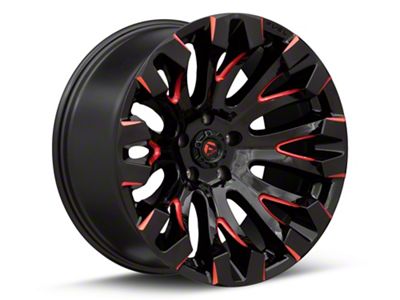 Fuel Wheels Quake Gloss Black Milled with Red Tint 5-Lug Wheel; 20x10; -18mm Offset (05-11 Dakota)