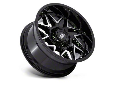 Moto Metal Turbine Gloss Black with Machined Face 5-Lug Wheel; 20x10; -18mm Offset (02-08 RAM 1500, Excluding Mega Cab)
