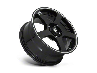 Motegi FS5 Gloss Black Machined Flange 5-Lug Wheel; 17x7; 40mm Offset (87-90 Dakota)