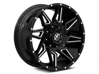 XF Offroad XF-218 Gloss Black Milled 5-Lug Wheel; 20x9; 0mm Offset (05-11 Dakota)