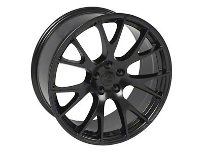 Hellcat Style Satin Black 5-Lug Wheel; 22x10; 25mm Offset (05-11 Dakota)