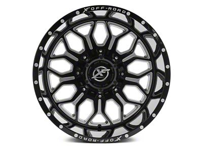 XF Offroad XF-227 Gloss Black Milled 5-Lug Wheel; 20x12; -44mm Offset (05-11 Dakota)