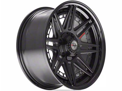 4Play 4PF8 Matte Black Center with Gloss Black Barrel 5-Lug Wheel; 20x9; 0mm Offset (05-11 Dakota)