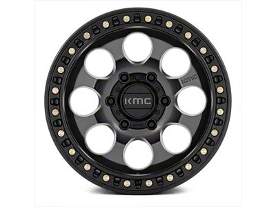 KMC Riot SBL Anthracite with Satin Black Lip 6-Lug Wheel; 18x9; 18mm Offset (97-04 Dakota)