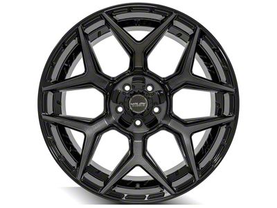 4Play 4P06 Gloss Black with Brushed Face 5-Lug Wheel; 22x10; -18mm Offset (02-08 RAM 1500, Excluding Mega Cab)