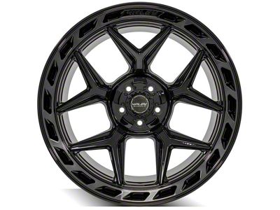 4Play 4P55 Gloss Black with Brushed Face 5-Lug Wheel; 22x12; -44mm Offset (09-18 RAM 1500)