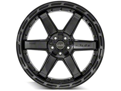 4Play 4P63 Gloss Black with Brushed Face 5-Lug Wheel; 22x10; -18mm Offset (05-11 Dakota)