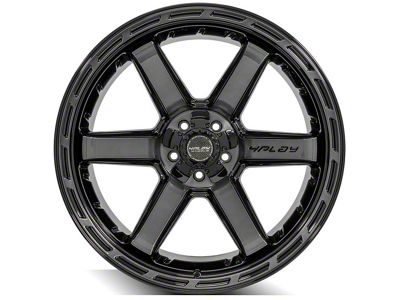 4Play 4P63 Gloss Black with Brushed Face 5-Lug Wheel; 22x12; -44mm Offset (05-11 Dakota)