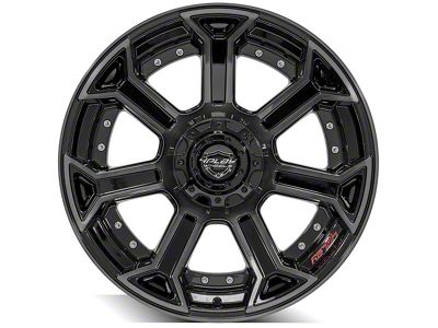4Play 4P70 Gloss Black with Brushed Face 5-Lug Wheel; 22x10; -24mm Offset (05-11 Dakota)