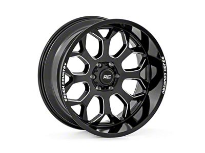 Rough Country 96 Series Gloss Black Milled 6-Lug Wheel; 20x10; -25mm Offset (19-24 RAM 1500)