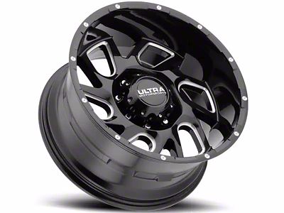 Ultra Wheels Carnage Gloss Black Milled 6-Lug Wheel; 20x9; 18mm Offset (07-13 Sierra 1500)