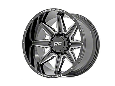 Rough Country 91 Series Gloss Black Milled 6-Lug Wheel; 22x12; -44mm Offset (19-24 RAM 1500)