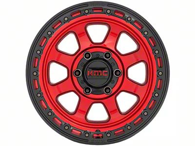 KMC Chase Candy Red with Black Lip 6-Lug Wheel; 20x9; 0mm Offset (19-24 Silverado 1500)