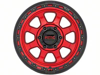 KMC Chase Candy Red with Black Lip 6-Lug Wheel; 17x9; 0mm Offset (14-18 Sierra 1500)