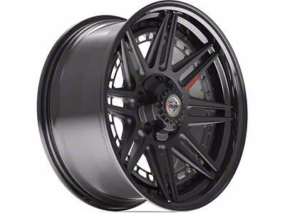 4Play 4PF8 Matte Black Center with Gloss Black Barrel 6-Lug Wheel; 20x9; 0mm Offset (19-24 RAM 1500)