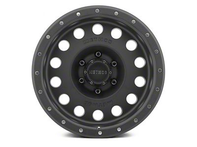 Method Race Wheels MR307 Hole Matte Black 6-Lug Wheel; 17x8.5; 0mm Offset (15-20 F-150)