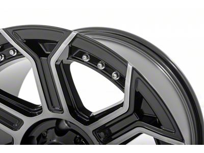 Rough Country 89 Series Black Machined Gun Metal 6-Lug Wheel; 17x9; -12mm Offset (04-08 F-150)