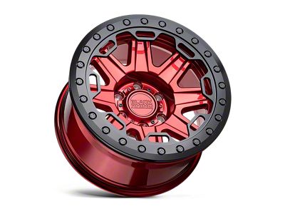 Black Rhino Rift Beadlock Candy Red with Black Ring 6-Lug Wheel; 17x8.5; 0mm Offset (04-08 F-150)