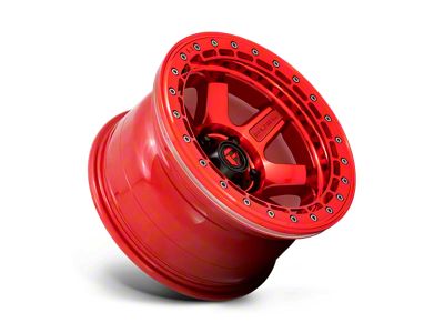 Fuel Wheels Block Beadlock Candy Red with Candy Red Ring 6-Lug Wheel; 17x9; -15mm Offset (21-24 F-150)