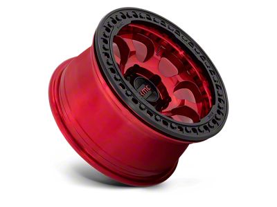 KMC Riot Beadlock Candy Red with Black Ring 6-Lug Wheel; 17x8.5; 0mm Offset (09-14 F-150)