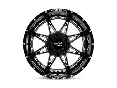 Moto Metal Hydra Gloss Black Milled 6-Lug Wheel; 20x12; -44mm Offset (15-20 F-150)