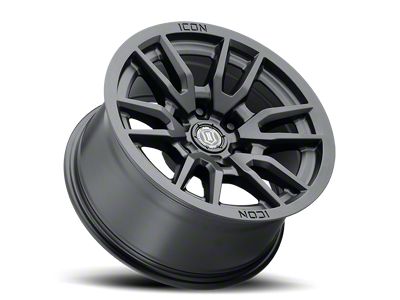 ICON Alloys Vector 6 Satin Black 6-Lug Wheel; 17x8.5; 0mm Offset (99-06 Silverado 1500)