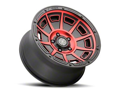 ICON Alloys Victory Satin Black with Red Tint 6-Lug Wheel; 17x8.5; 0mm Offset (99-06 Silverado 1500)