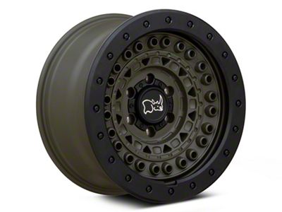 Black Rhino Barricade Olive Drab Green with Black Rock Guard 6-Lug Wheel; 18x9; 0mm Offset (19-23 Ranger)