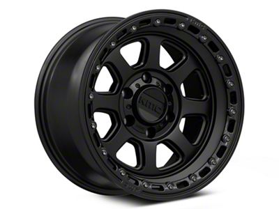 KMC Chase Satin Black with Gloss Black Lip 6-Lug Wheel; 17x9; 0mm Offset (19-23 Ranger)