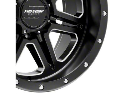 Pro Comp Wheels 62 Series Apex Satin Black Milled 6-Lug Wheel; 20x10; -18mm Offset (19-24 Sierra 1500)