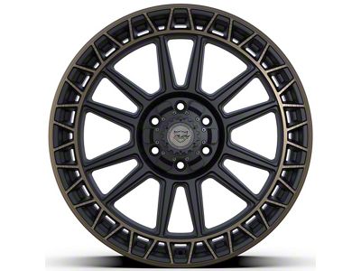 4Play 4PS12 Satin Black Machined with Bronze 6-Lug Wheel; 22x9; 0mm Offset (15-20 F-150)